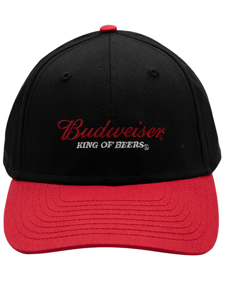 H Bar C Men's Black Direct Budweiser Logo Embroidered Ball Cap , Black, hi-res
