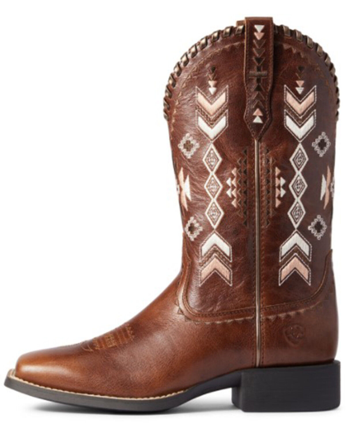 Image #2 - Ariat Women's Canyon Tan Round Up Skyler Full-Grain Western Boot - Wide Square Toe, Brown, hi-res