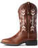 Image #2 - Ariat Women's Canyon Tan Round Up Skyler Full-Grain Western Boot - Wide Square Toe , Brown, hi-res