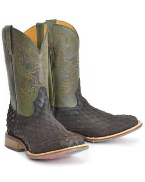 Tin Haul Men's Ruff & Tumble Western Boots - Broad Square Toe , Brown, hi-res