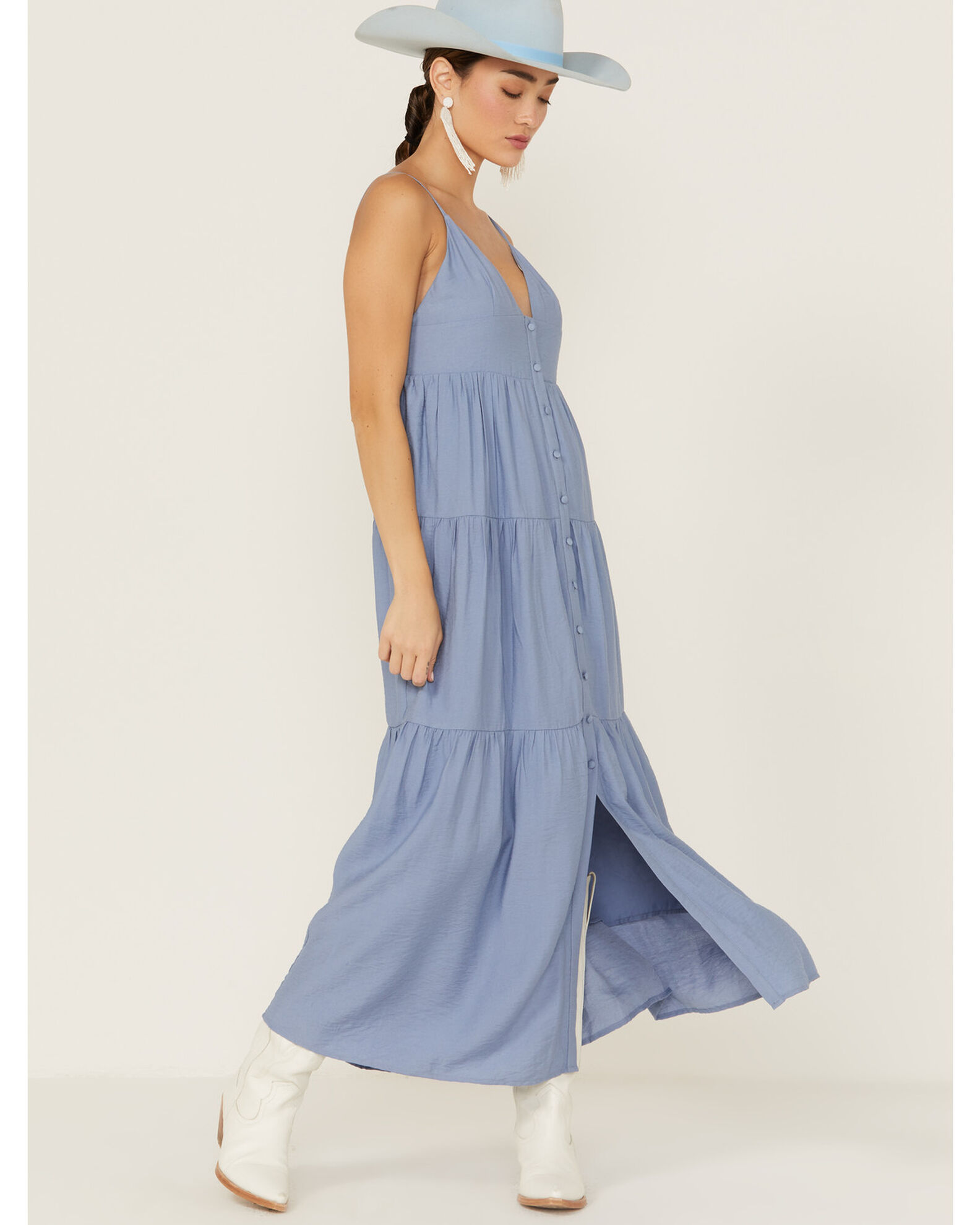 Chambray tiered dress hotsell