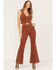 Image #1 - Rolla's Women's East Coast High Rise Corduroy Flare Jeans, Rust Copper, hi-res