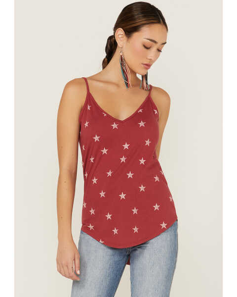Shyanne Women's Star Print Cami, Red, hi-res