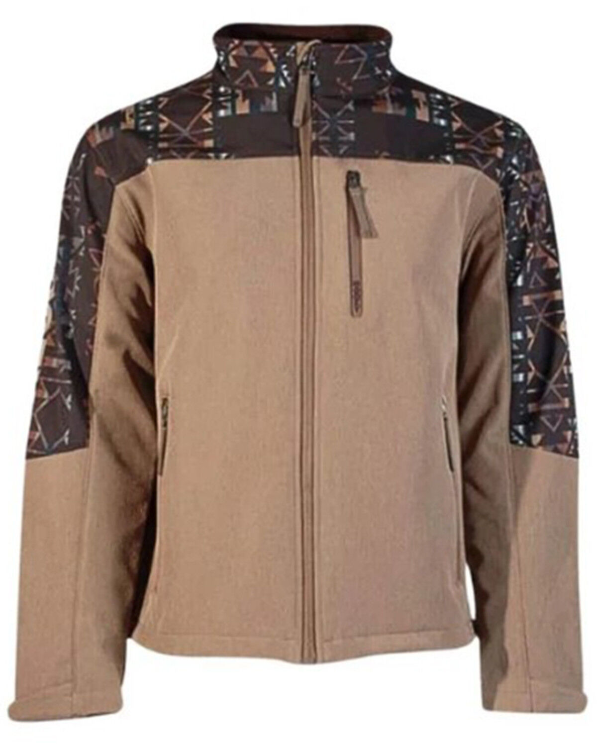 Image #1 - Hooey Men's Southwestern Print Softshell Jacket, Tan, hi-res