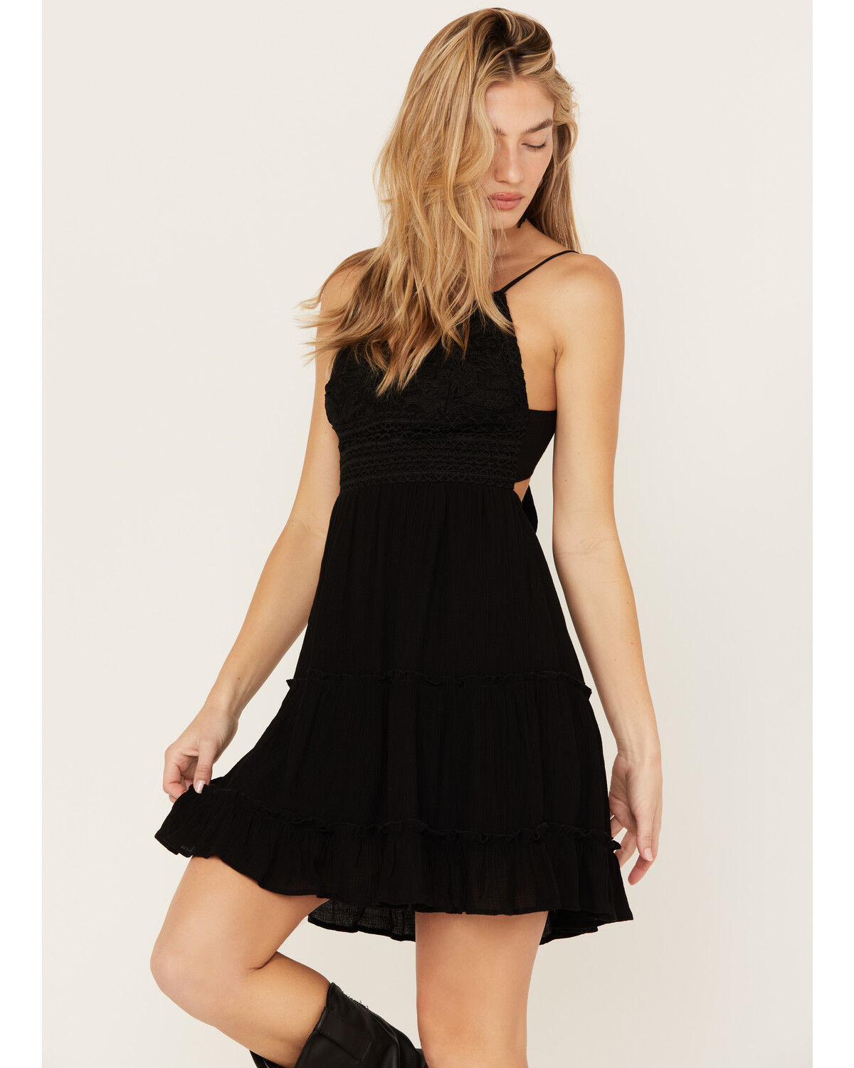 Image #2 - Shyanne Women's Lace Crochet Mini Dress, Black, hi-res