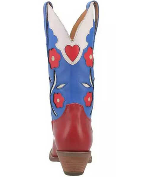 Image #5 - Dingo Comin Up Roses Floral Inlay Western Boots - Pointed Toe, Maroon, hi-res