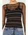 Image #3 - Shyanne Women's Beaded Mesh Crop Top, Black, hi-res