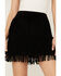 Image #2 - Scully Women's Fringe Tiered Suede Mini Skirt, Black, hi-res