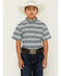 Image #1 - Ariat Boys' Serape Striped Short Sleeve Button-Down Western Shirt, Multi, hi-res