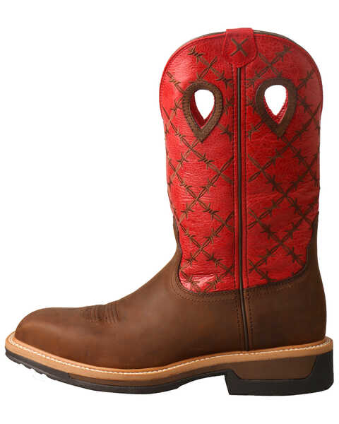 Image #2 - Twisted X Men's Lite Western Work Boots - Alloy Toe, Brown, hi-res