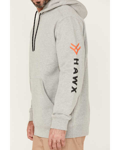Image #3 - Hawx Men's Primo Logo Graphic Fleece Hooded Work Sweatshirt, Light Grey, hi-res