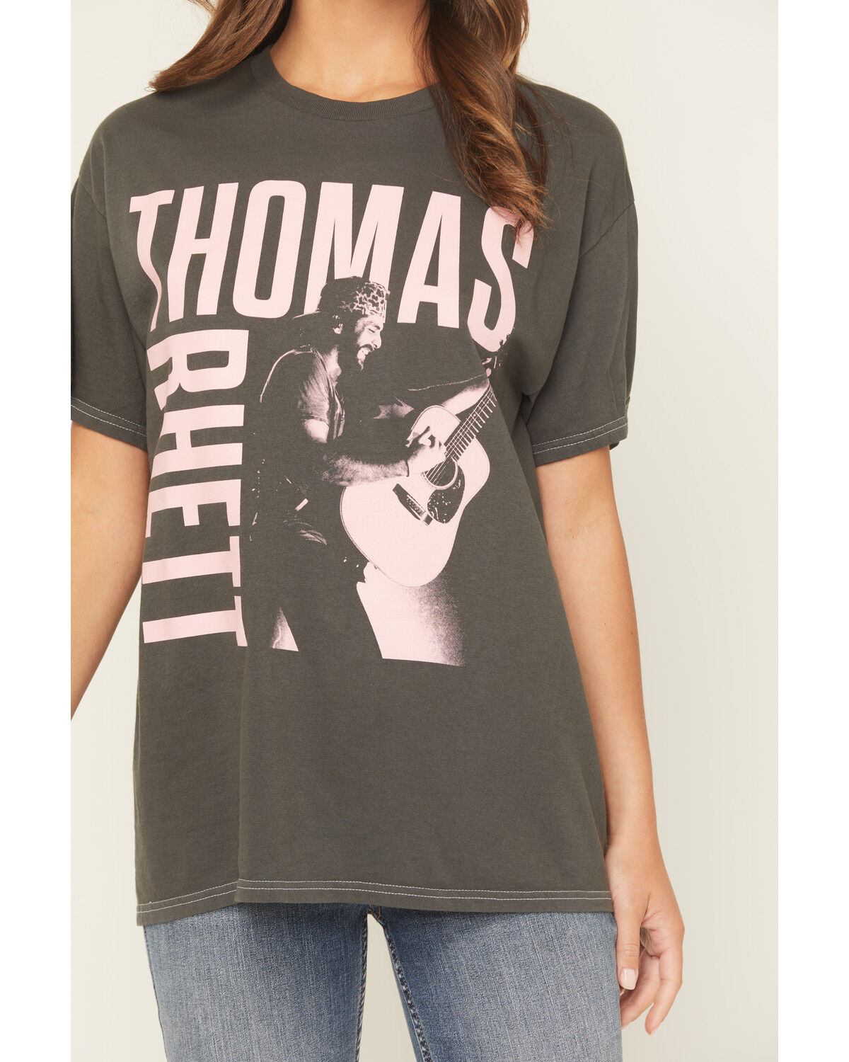 Image #3 - Merch Traffic Women's Thomas Rhett Guitar Photo Short Sleeve Graphic Tee, Black, hi-res