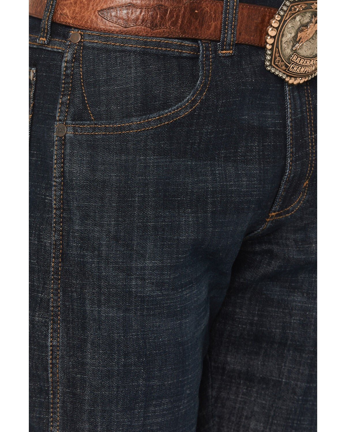 Image #2 - Wrangler Retro Men's Dax Dark Wash Slim Bootcut Stretch Denim Jeans, Indigo, hi-res