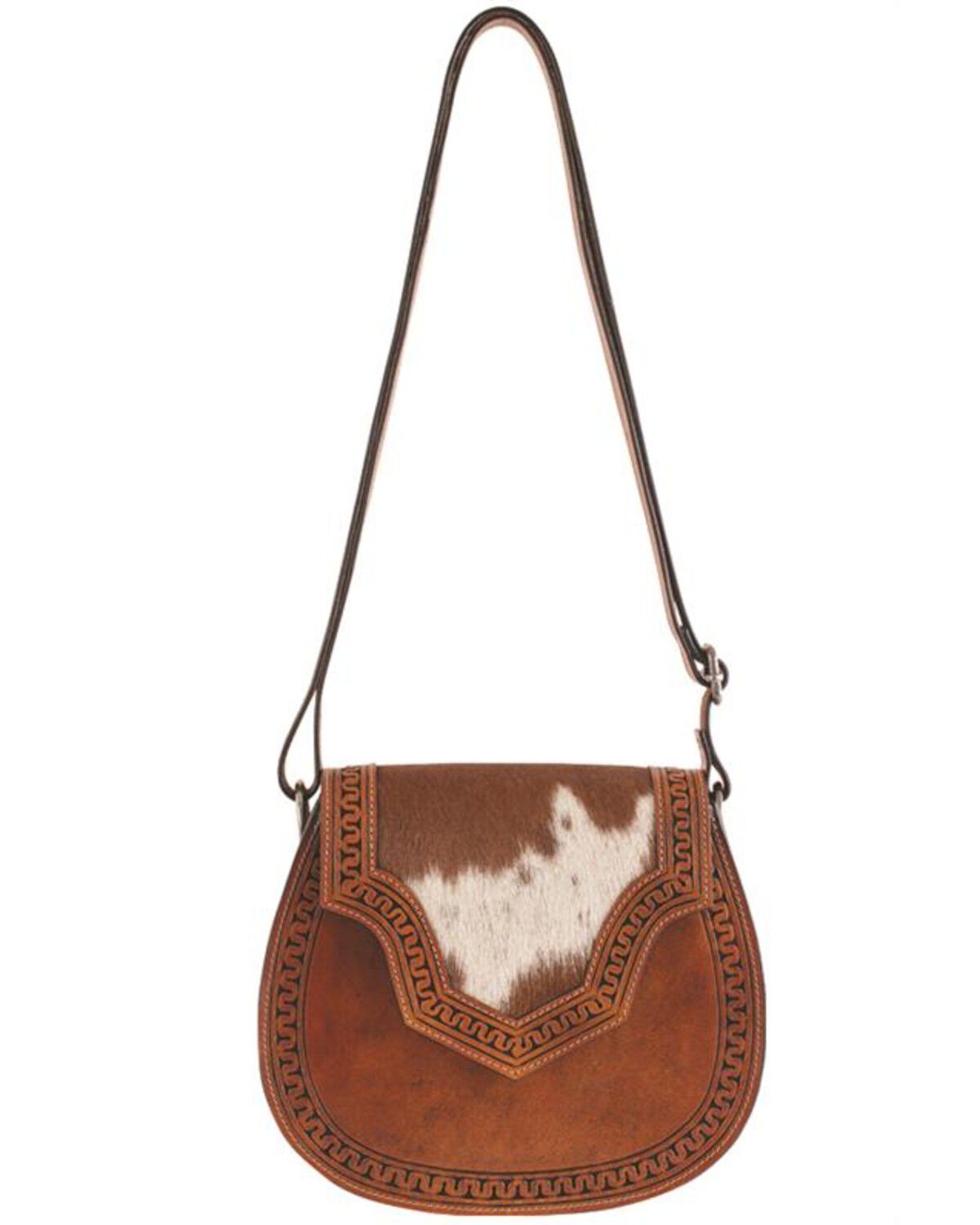 Image #1 - Justin Women's Serpentine Hairon Crossbody Bag, Brown, hi-res