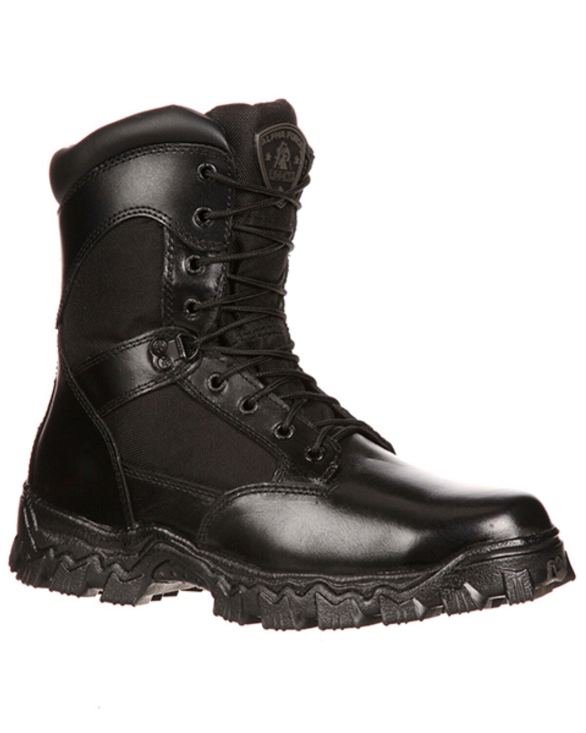 Rocky Men's Alphaforce Waterproof Zipper Duty Boots - Composite Toe, Black, hi-res