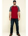 Hawx Men's Red Midland Short Sleeve Baseball Work T-Shirt , Red, hi-res