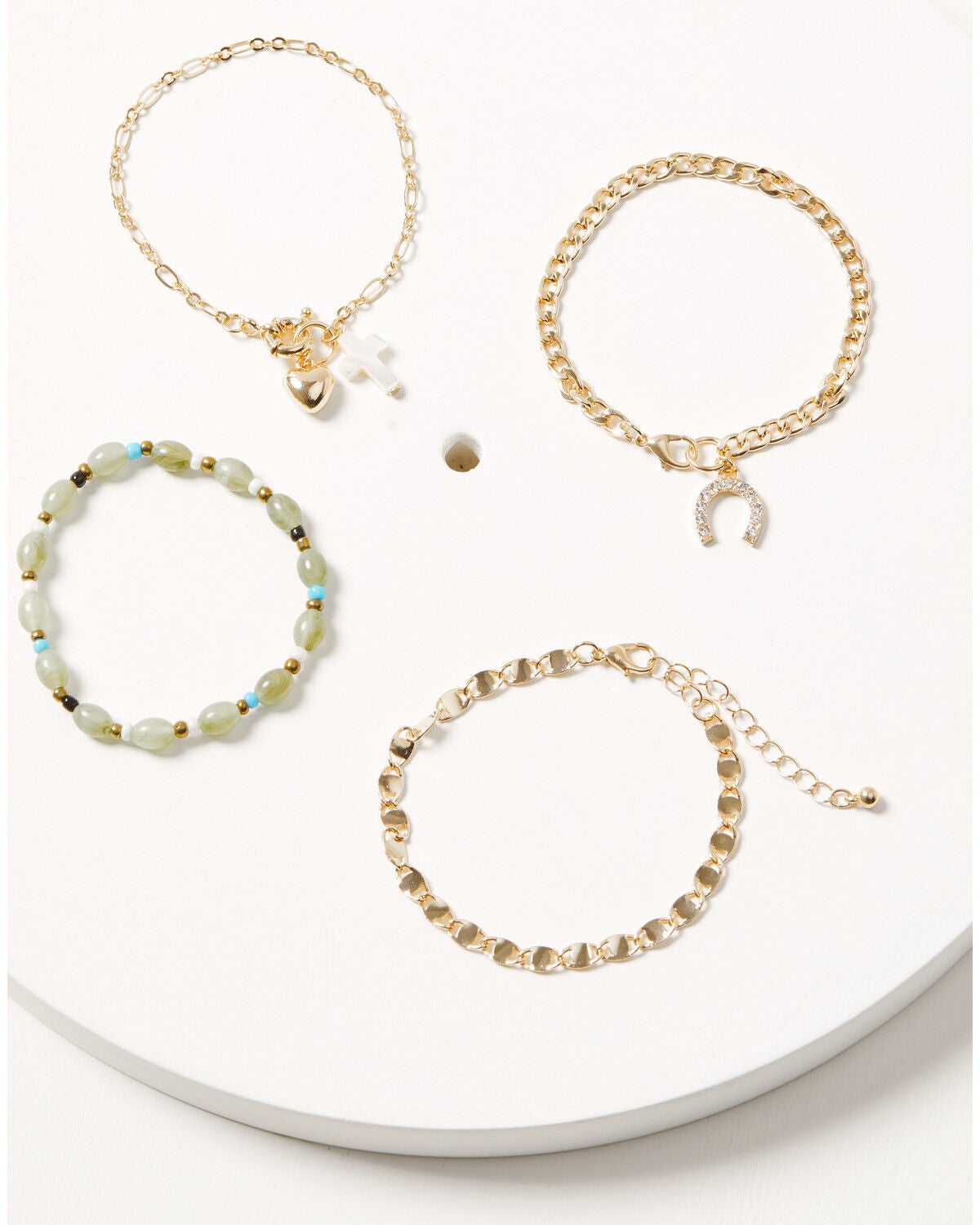 Shyanne Women's Western Cross Bracelet Set - 4 Piece, Gold, hi-res