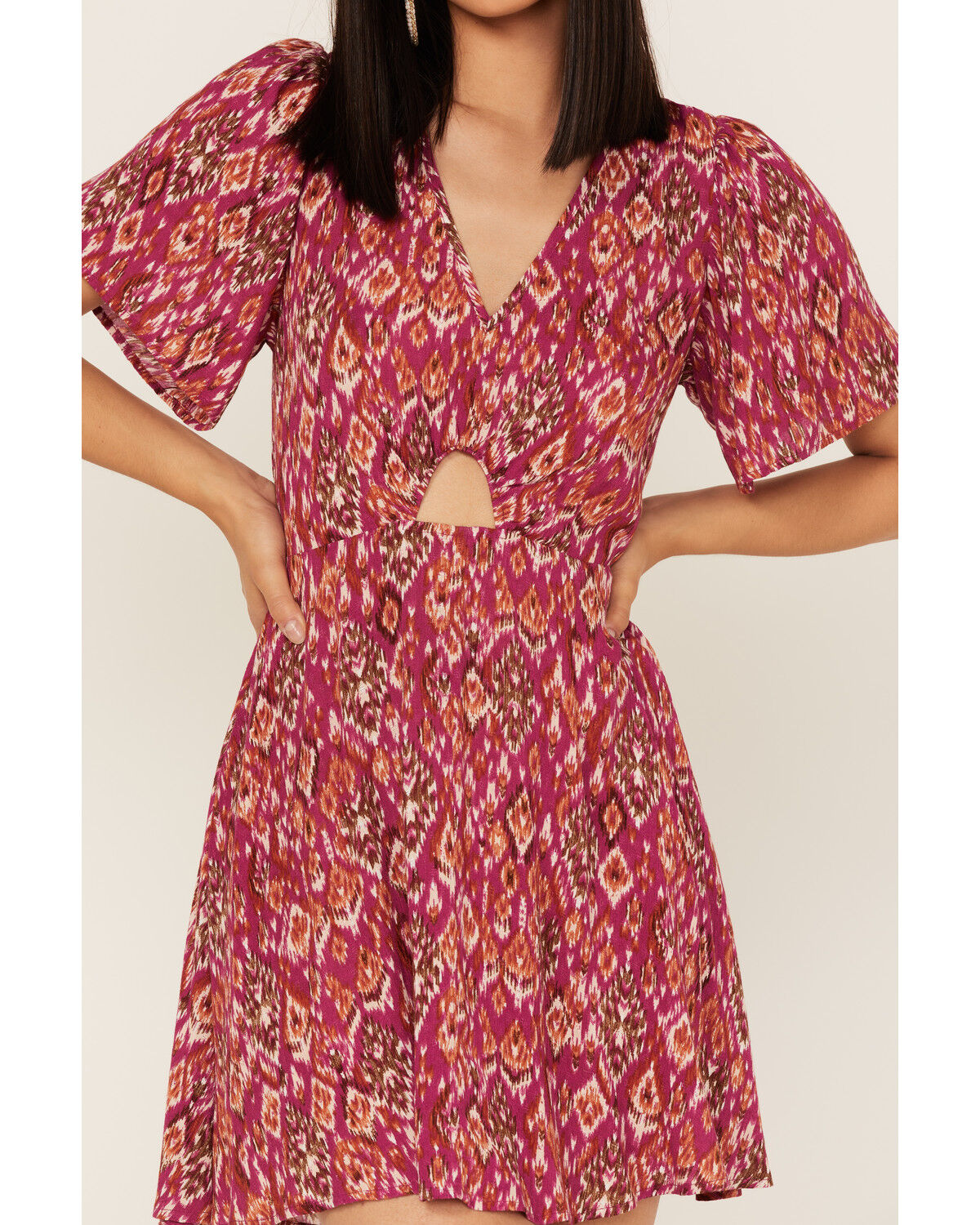 Image #3 - Band of the Free Women's Mystery To Me Short Sleeve Mini Dress, Fuscia, hi-res