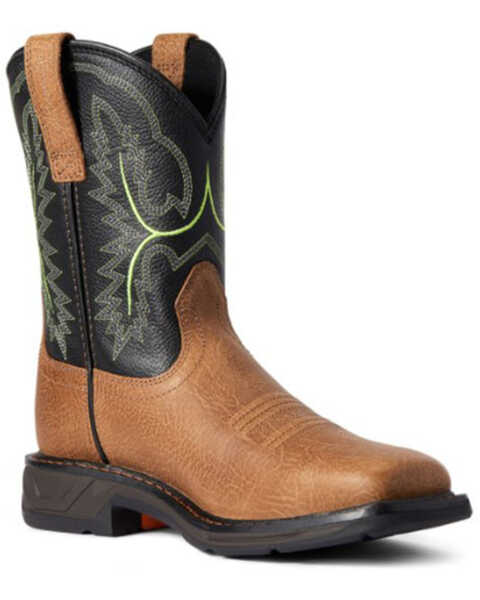 Ariat Boys' WorkHog® XT Western Boots - Broad Square Toe, Brown, hi-res