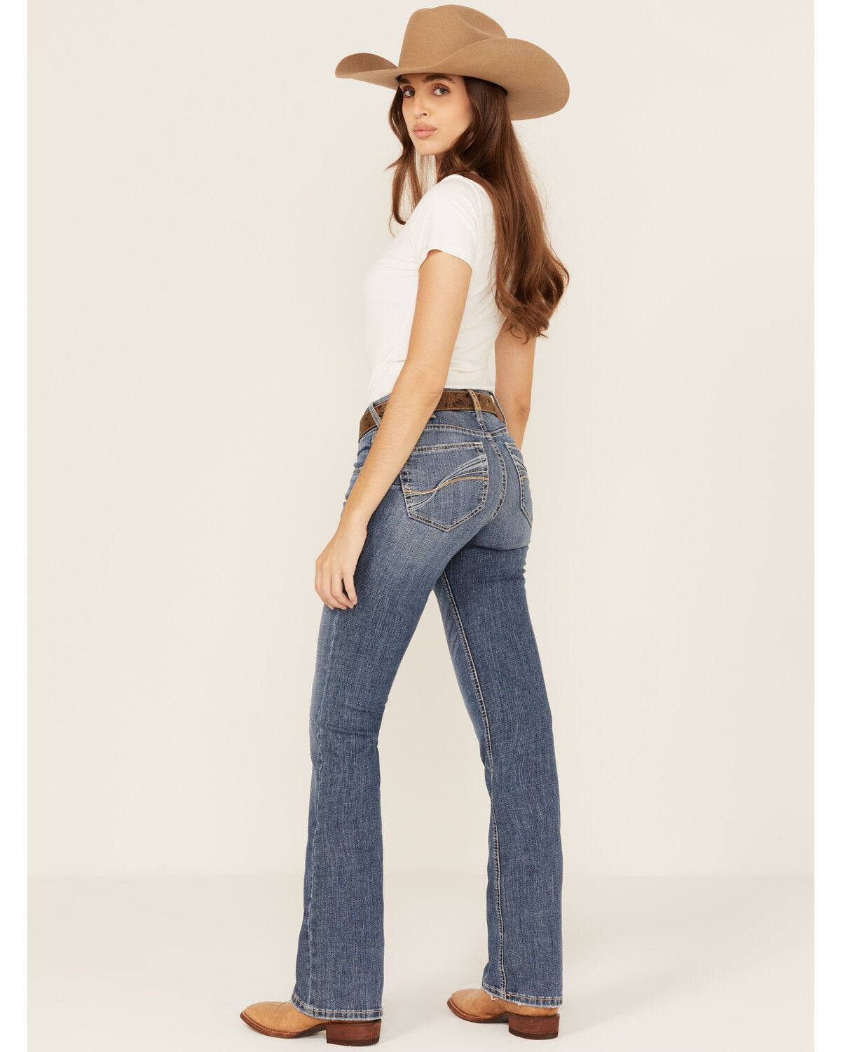 Image #1 - Ariat Women's Brittany Medium Wash Bootcut Stretch Denim Jeans, Medium Wash, hi-res