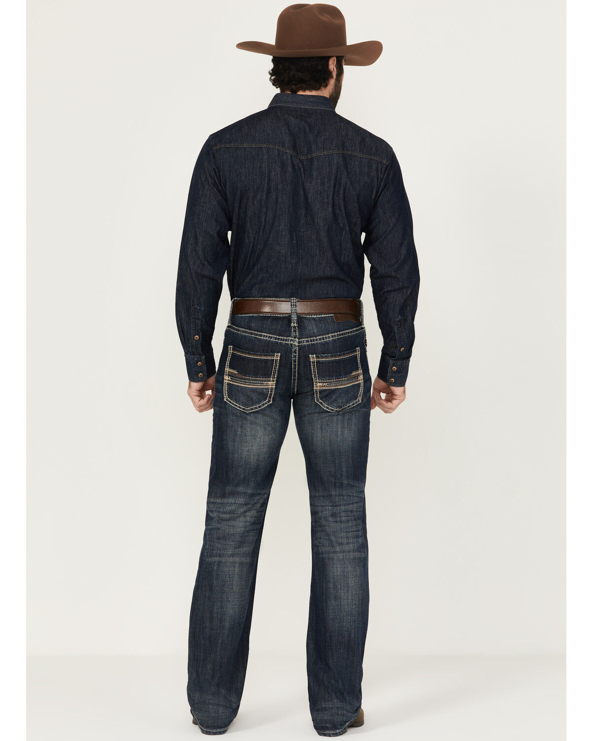 Image #3 - Rock & Roll Denim Men's Pistol Dark Wash Vintage Straight Rigid Denim Jeans, Dark Wash, hi-res
