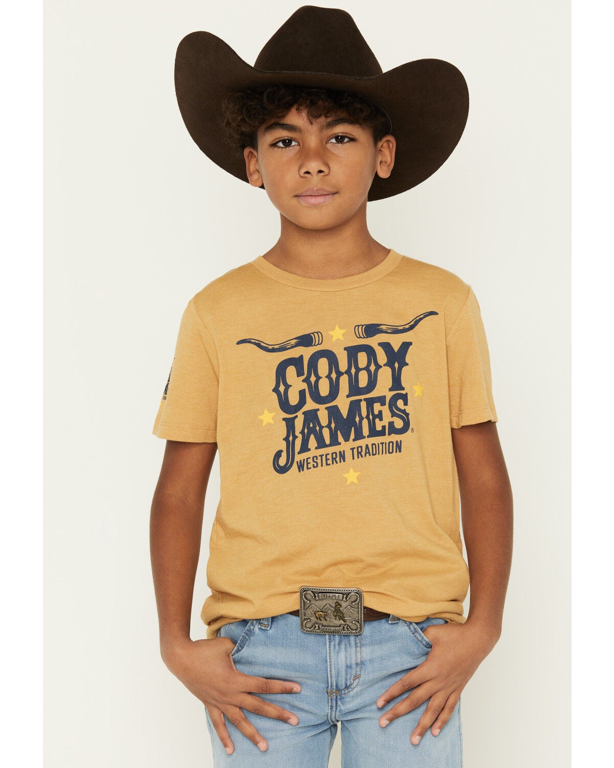 Cody James Boys' Logo Short Sleeve Graphic T-Shirt, Mustard, hi-res
