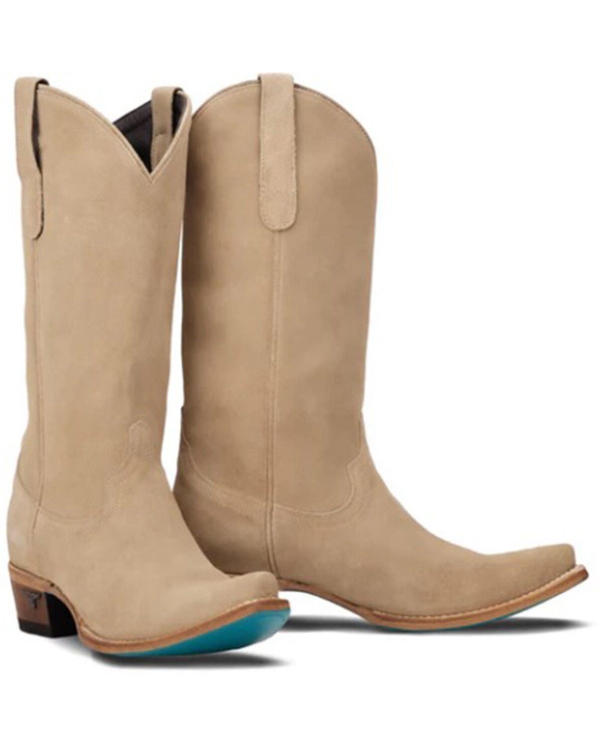 Lane Women's Emma Jane Suede Tall Western Boots - Snip Toe, Brown, hi-res