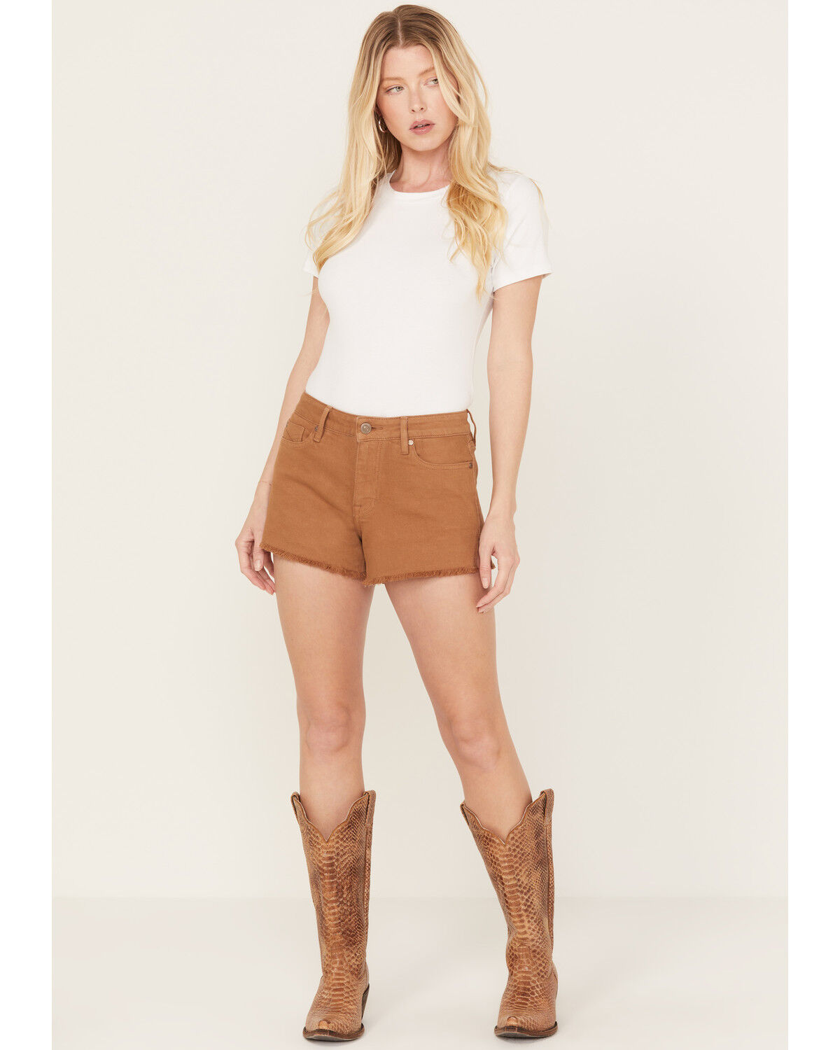 Image #1 - Shyanne Women's Mid Rise Shorts, Brown, hi-res