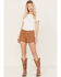 Image #1 - Shyanne Women's Mid Rise Shorts, Brown, hi-res