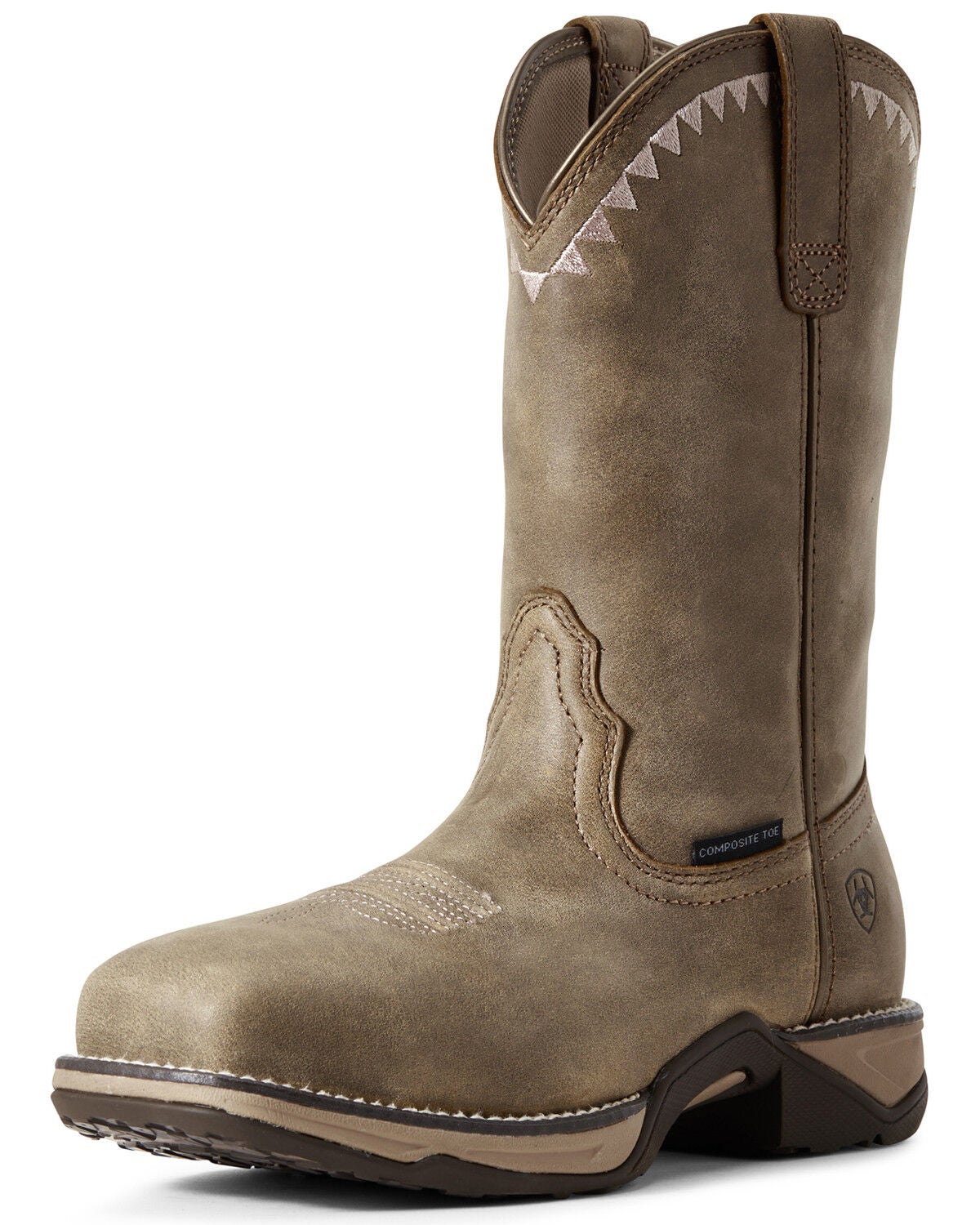 Ariat Women's Anthem Deco Western Work Boots - Composite Toe, Brown, hi-res