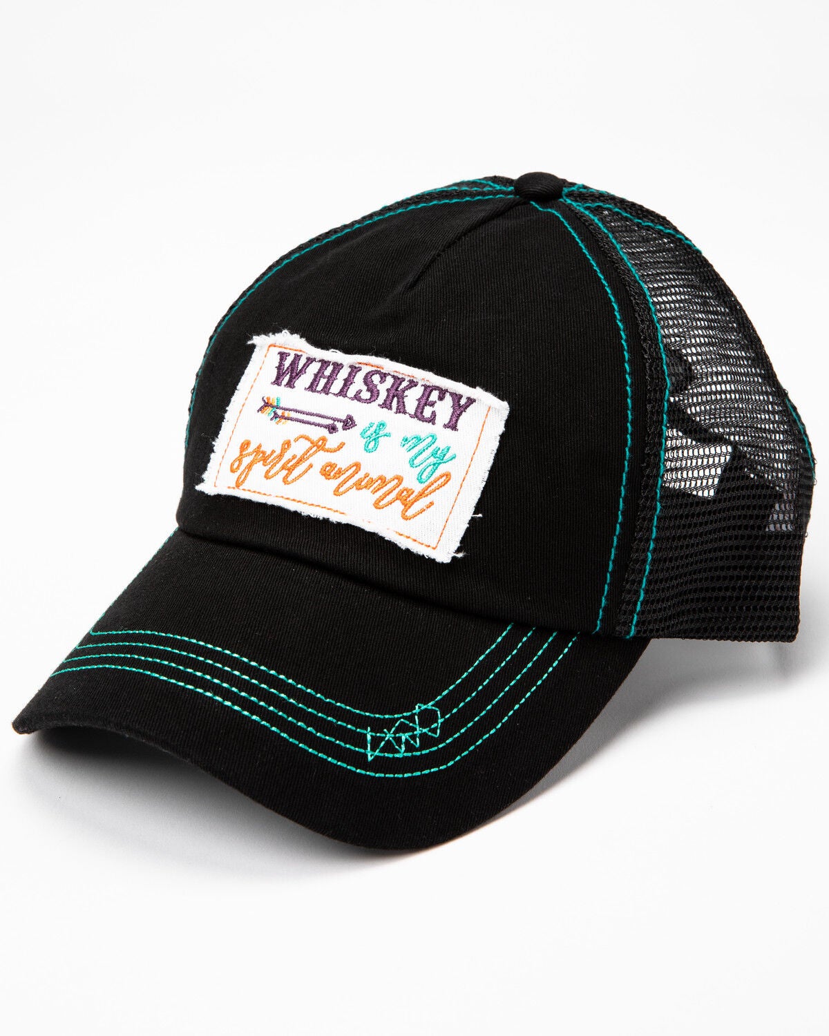 Image #1 - Shyanne Women's Whiskey Is My Spirit Animal Ball Cap, Black, hi-res