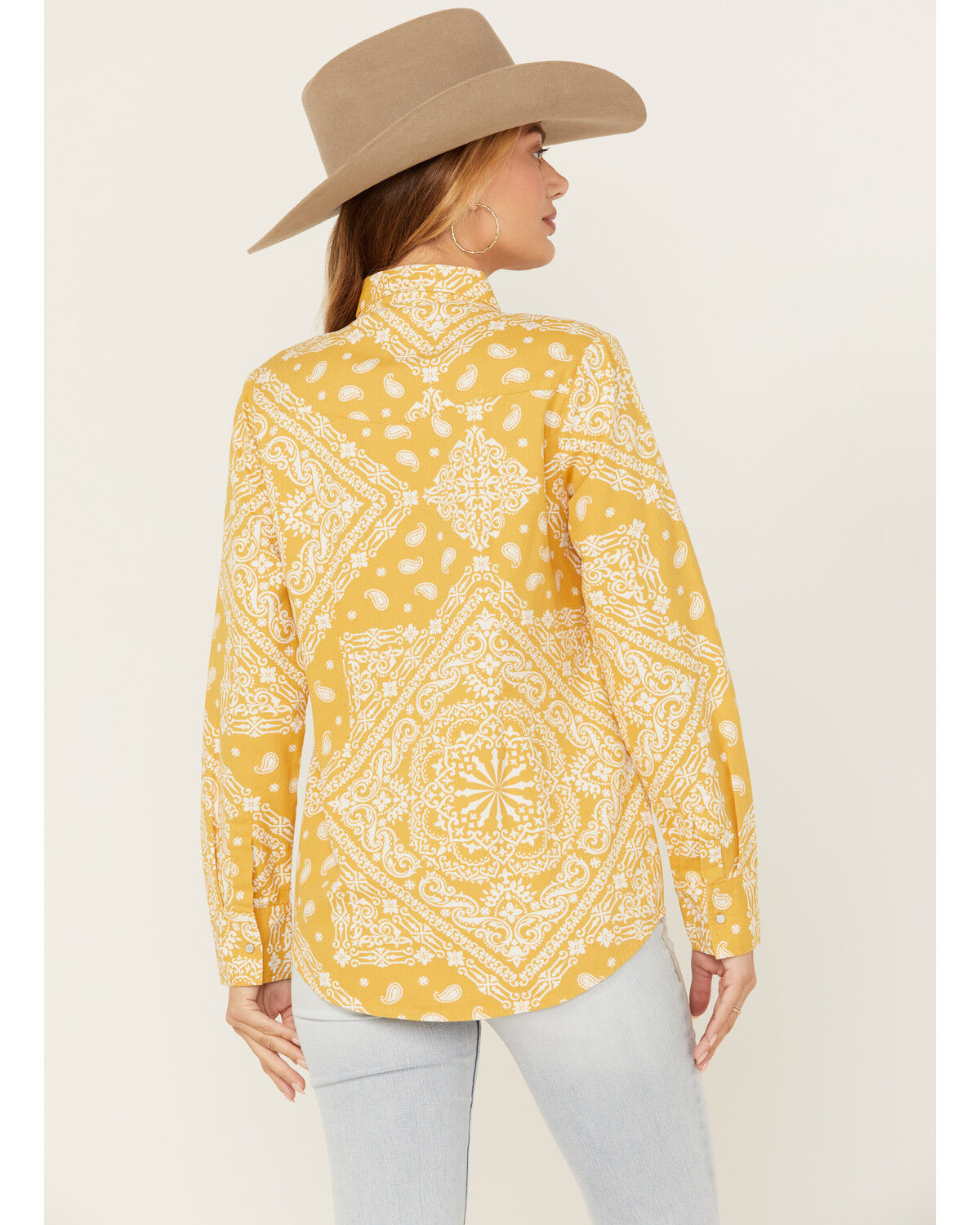 Image #4 - Cotton & Rye Women's Bandana Print Long Sleeve Pearl Snap Western Shirt, , hi-res