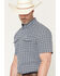 Image #2 - Ferrell Men's Emerson Tek Medallion Print Short Sleeve Pearl Snap Stretch Western Shirt, Blue, hi-res