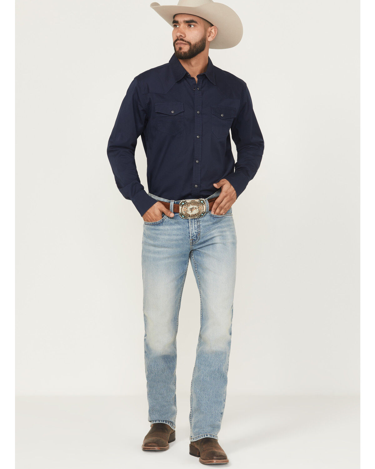Image #1 - RANK 45® Men's Light Wash Bunker Slim Straight Stretch Denim Jeans, Light Wash, hi-res