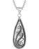 Montana Silversmiths Women's Dancing Teardrop Filigree Necklace, Silver, hi-res