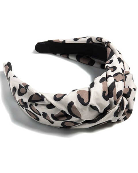 Shiraleah Women’s Stone-Colored Knotted Leopard Headband, Stone, hi-res