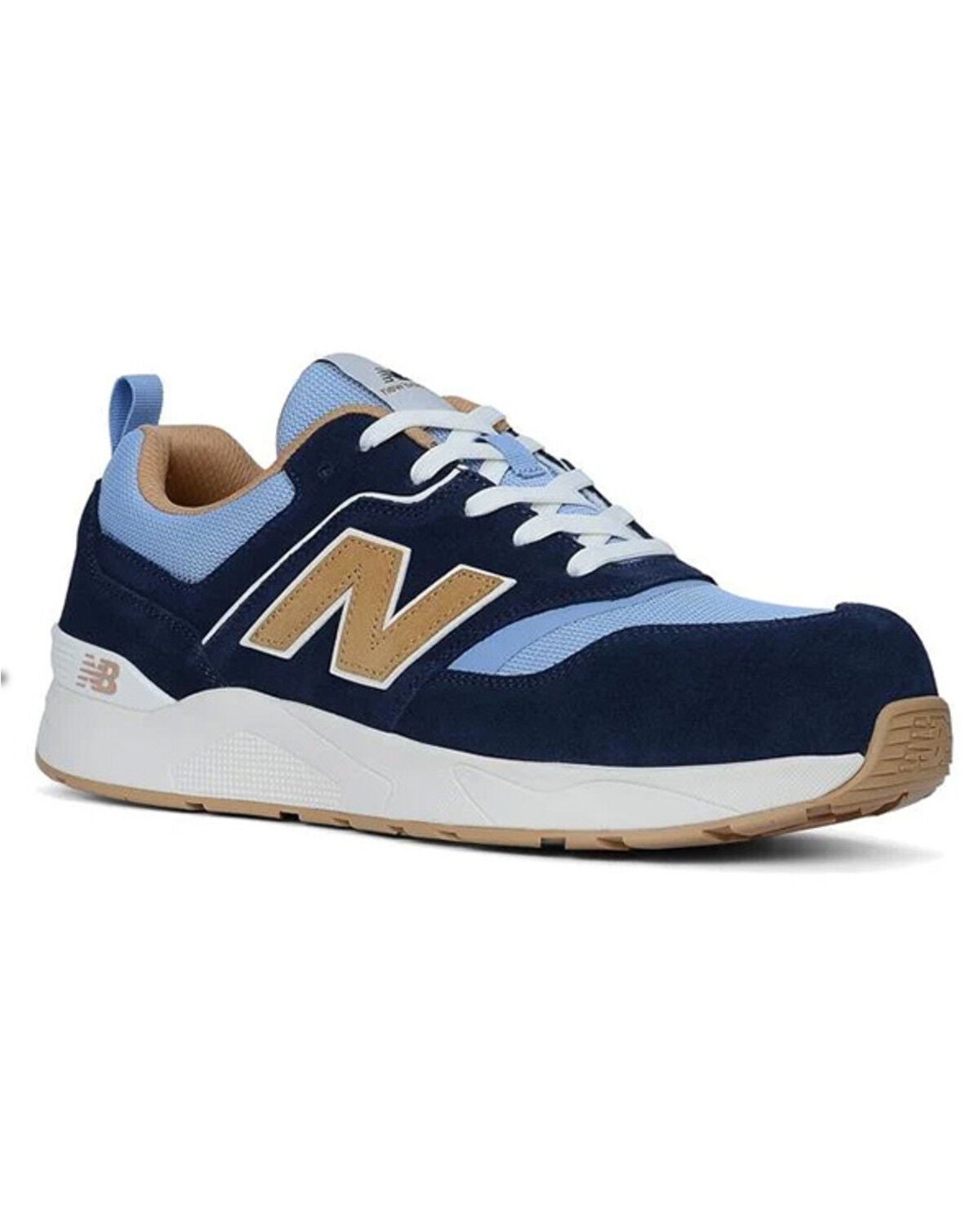 New Balance Men's Elite Lite Work Shoes - Composite Toe, Brown/blue, hi-res