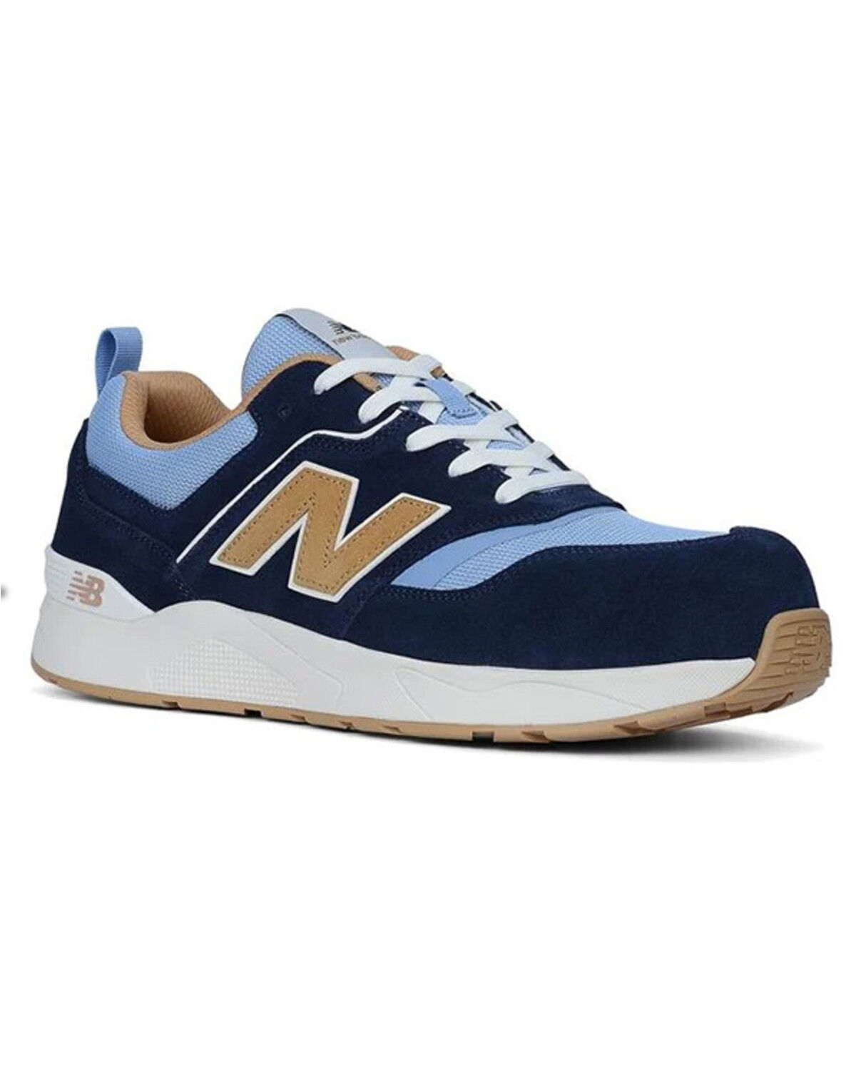 Image #1 - New Balance Men's Elite Lite Work Shoes - Composite Toe, Brown/blue, hi-res