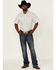 Image #2 - Rodeo Clothing Men's Diamond Geo Print Short Sleeve Snap Western Shirt , White, hi-res