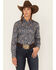 Image #1 - Roper Women's Paisley Print Long Sleeve Snap Western Shirt, Blue, hi-res