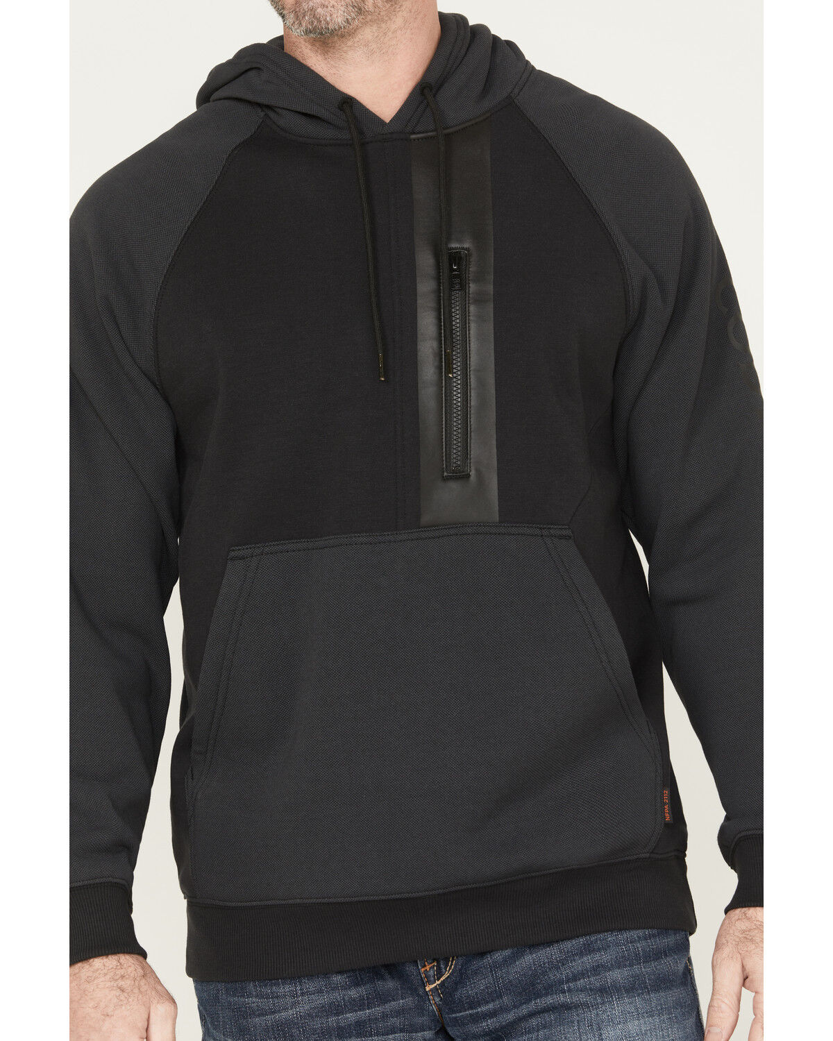 Image #3 - Cody James Men's FR Logo Sleeve Hooded Pullover, Black, hi-res