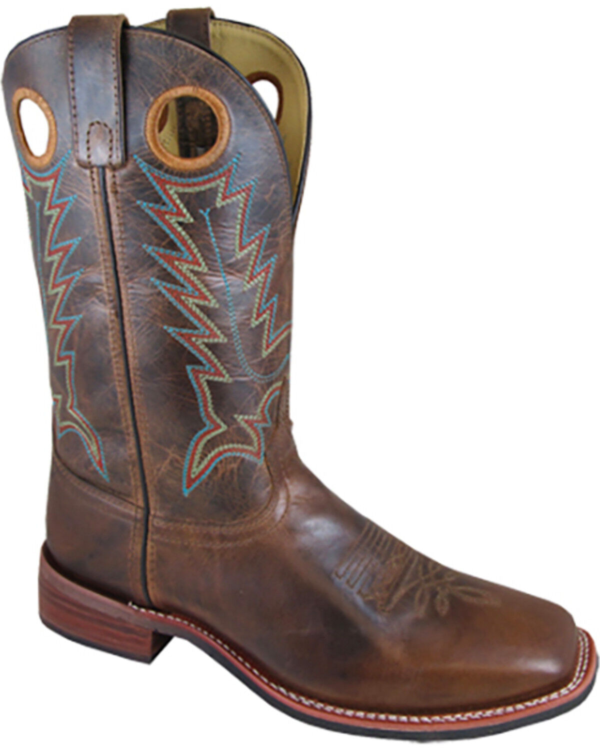 Image #1 - Smoky Mountain Men's Blake Western Boots - Broad Square Toe, Brown, hi-res