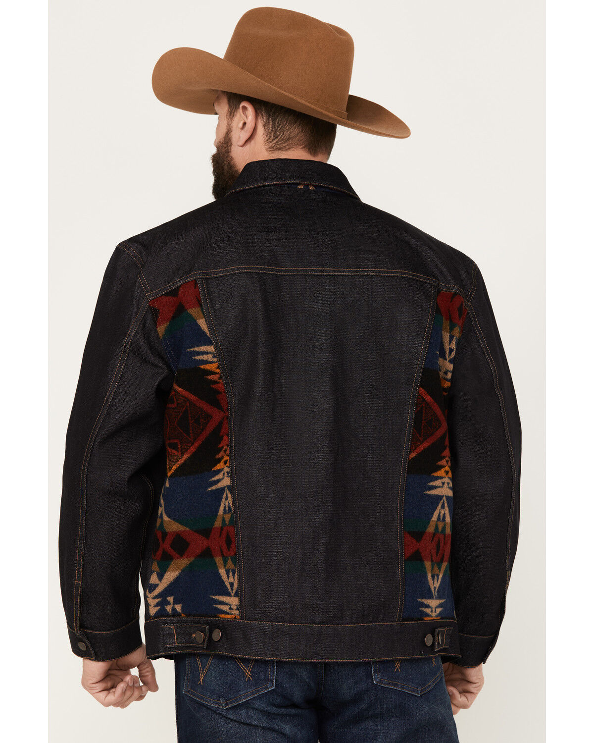 Image #4 - Wrangler X Pendleton Men's Dark Wash Denim Jacket, , hi-res
