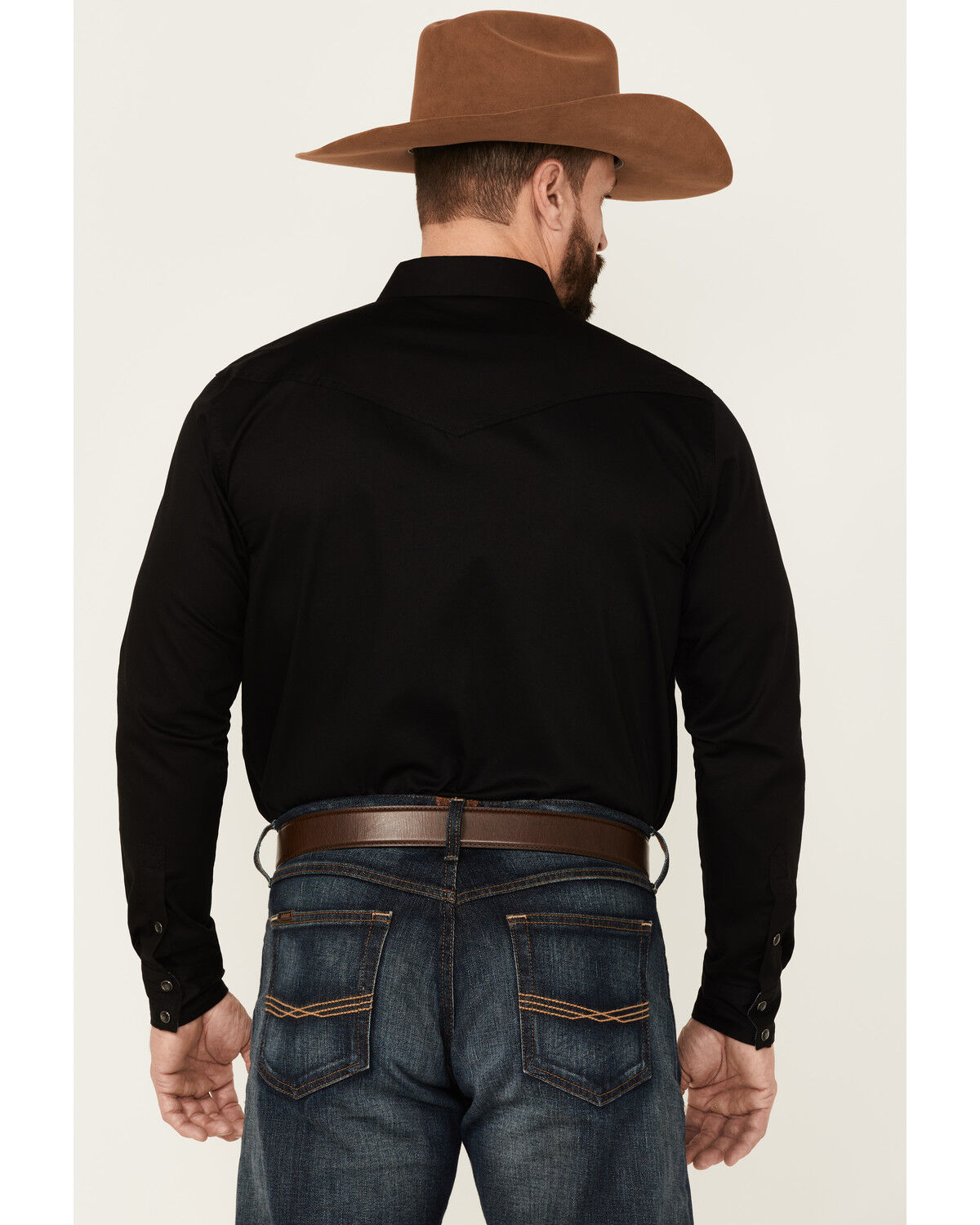 Image #4 - Cody James Men's Solid Treadstone Long Sleeve Pearl Snap Western Shirt, Black, hi-res