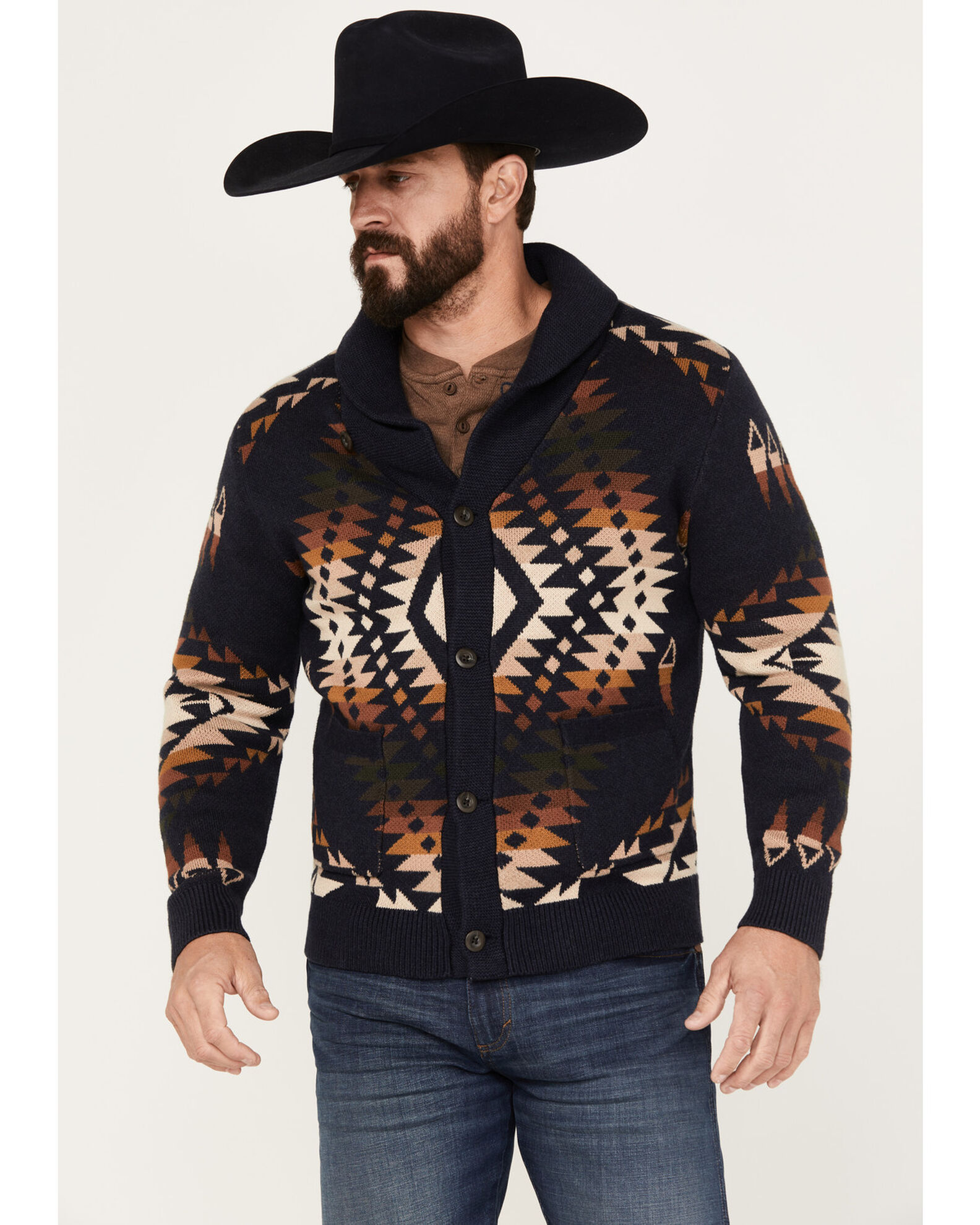 Pendleton cardigan mens top