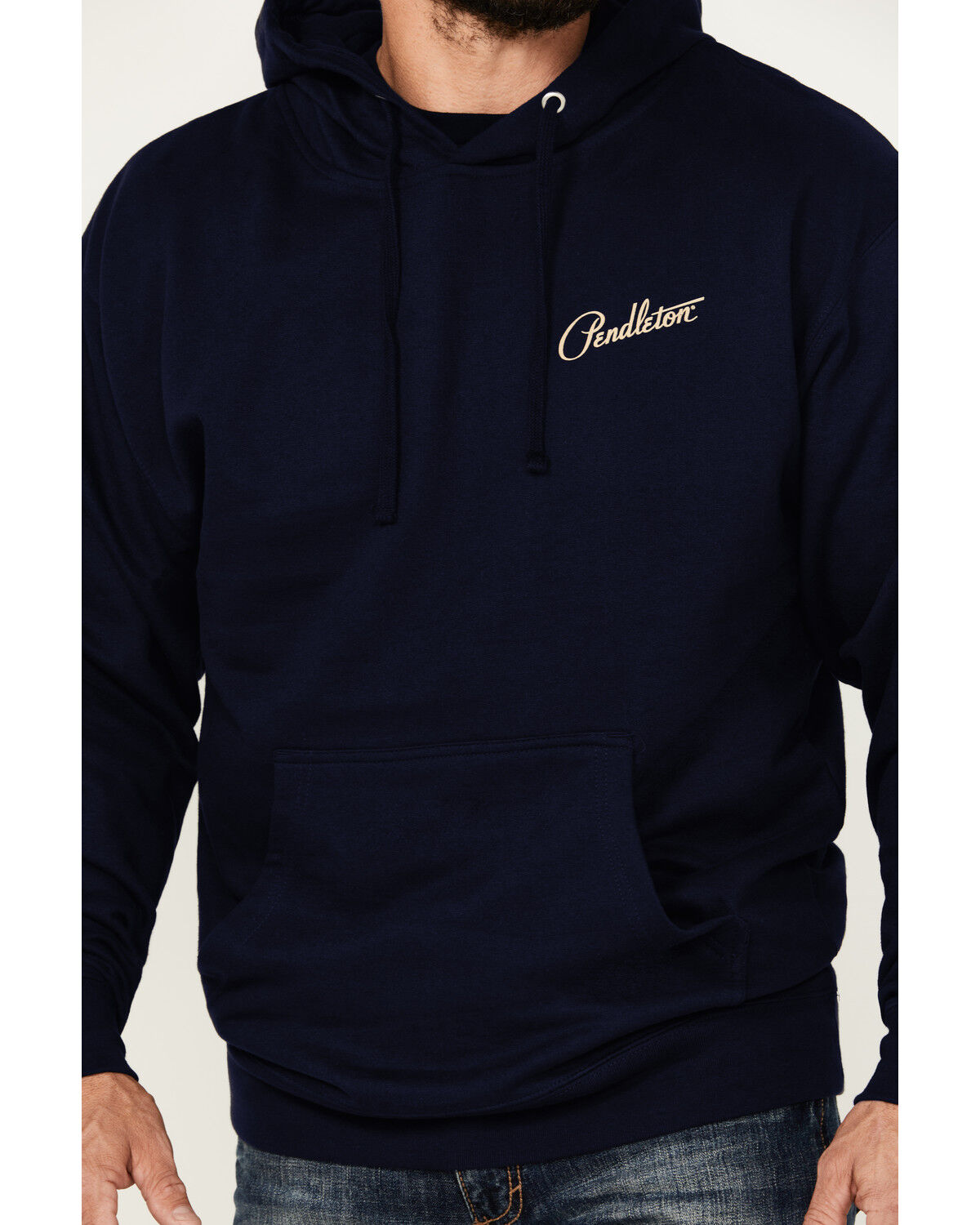 Image #4 - Pendleton Men's Boot Barn Exclusive Large Tucson Hooded Sweatshirt, Navy, hi-res