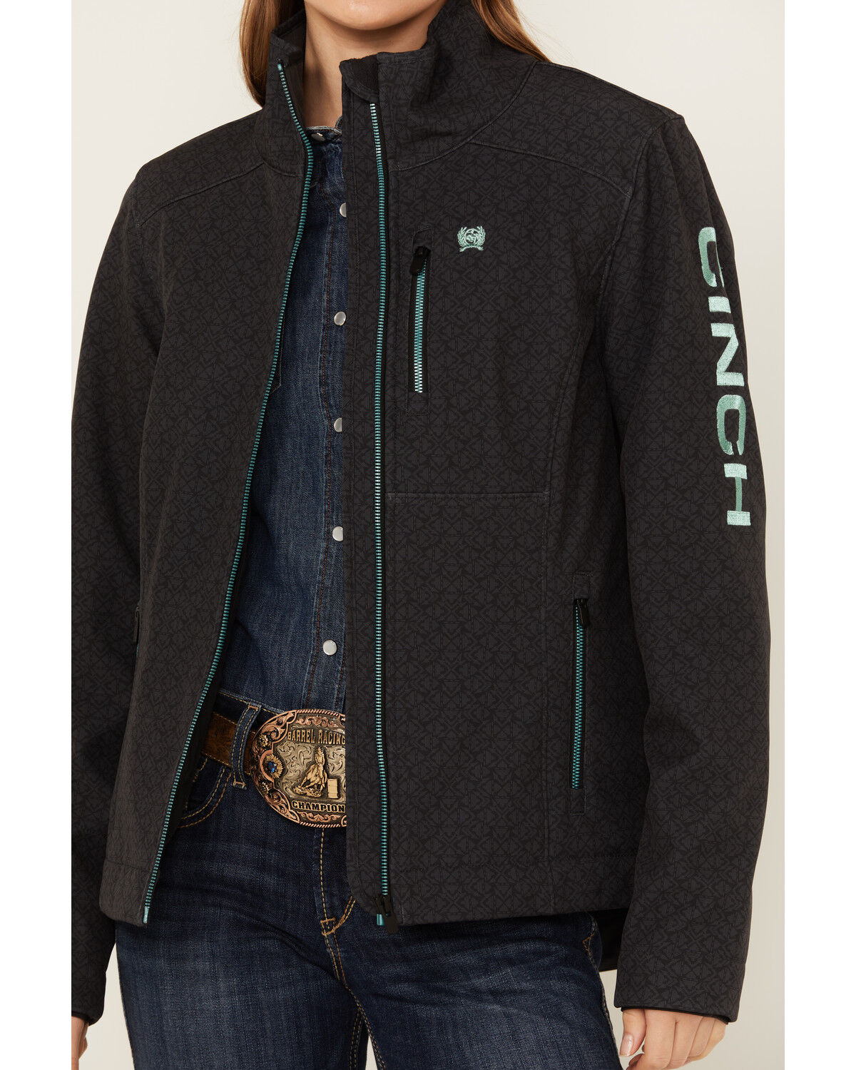 Image #3 - Cinch Women's Bonded Zip-Up Jacket, Black, hi-res