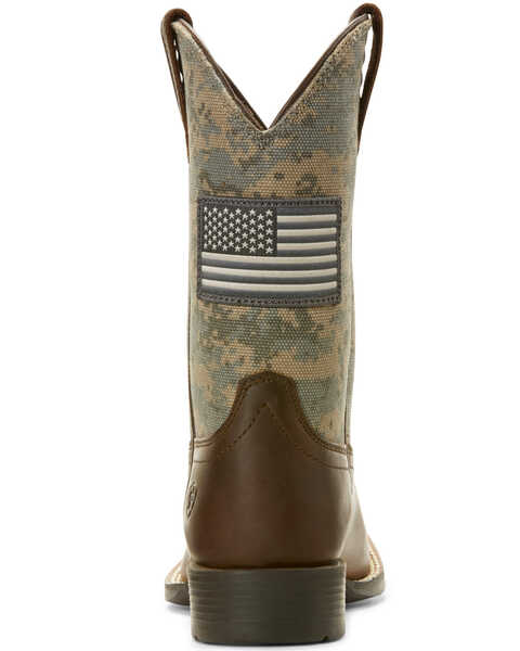 Image #3 - Ariat Boys' Patriot American Flag Western Boots - Broad Square Toe, Brown, hi-res