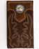 Cody James Men's Boot Stitch Long Horn Leather Checkbook Wallet , Tan, hi-res
