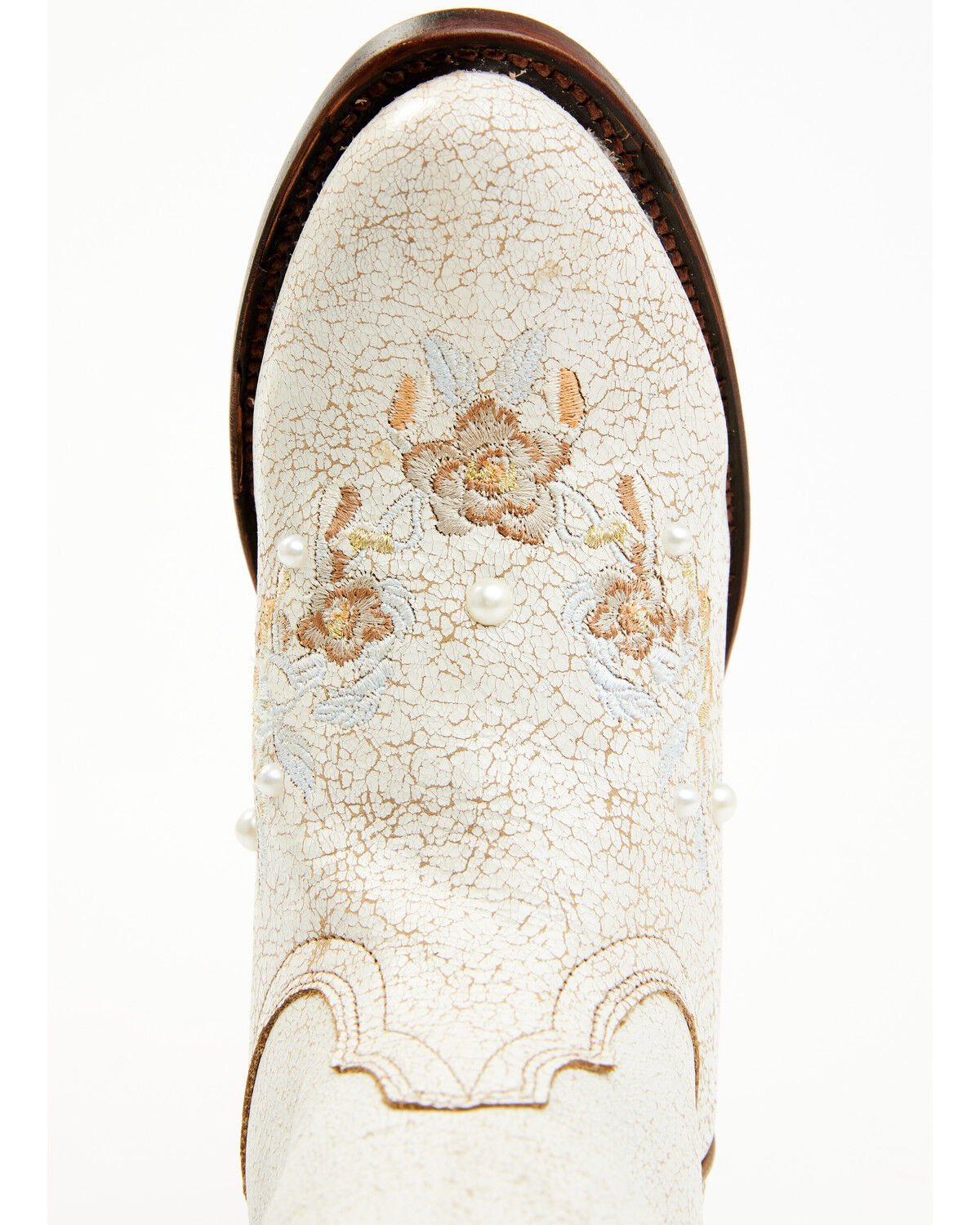 Image #6 - Shyanne Women's Byrdie Crack Embroidered Western Boots - Round Toe, Ivory, hi-res